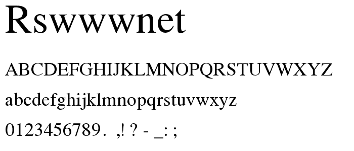 RSwwwNet font