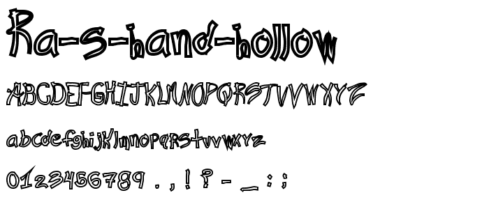 Ra s Hand Hollow font