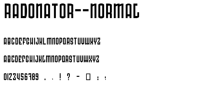 Radonator Normal font