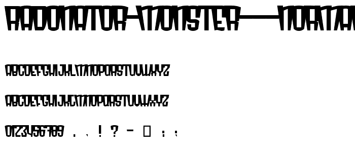 Radonator Monster  Normal font