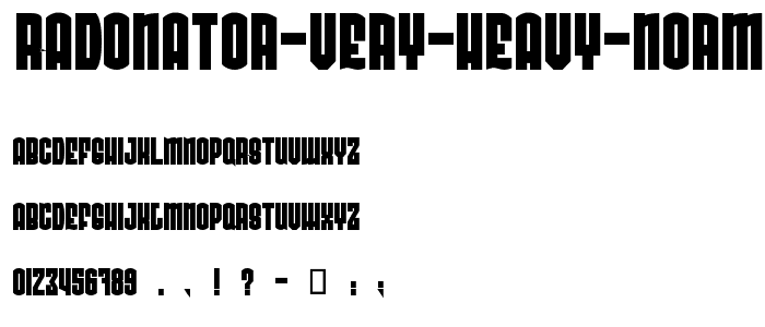 Radonator Very Heavy Normal font