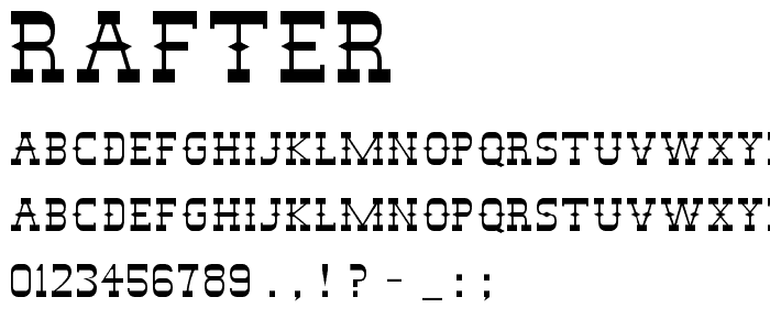 Rafter font