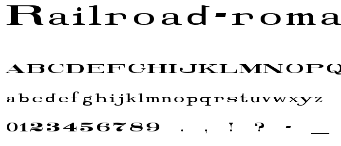 Railroad Roman 1916 Normal font