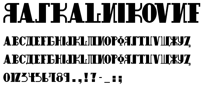 RaskalnikovNF font