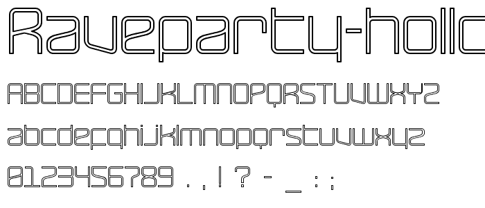 RaveParty Hollow font