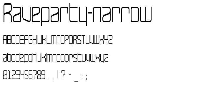 RaveParty Narrow font