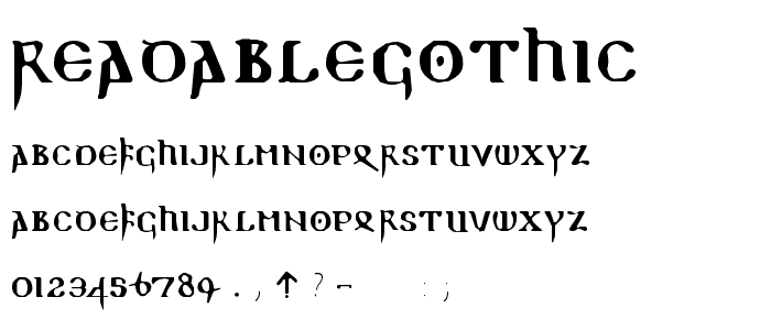 ReadableGothic font