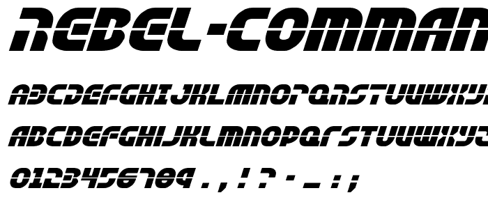 Rebel Command Expanded Italic font