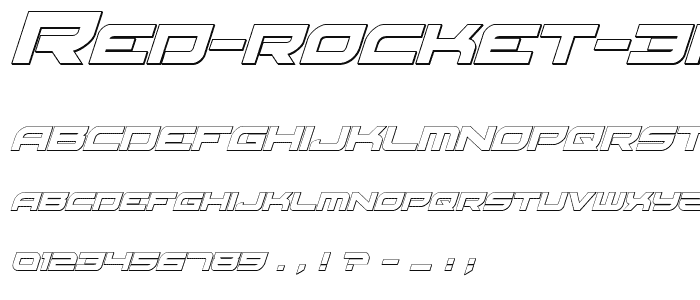 Red Rocket 3D Italic font