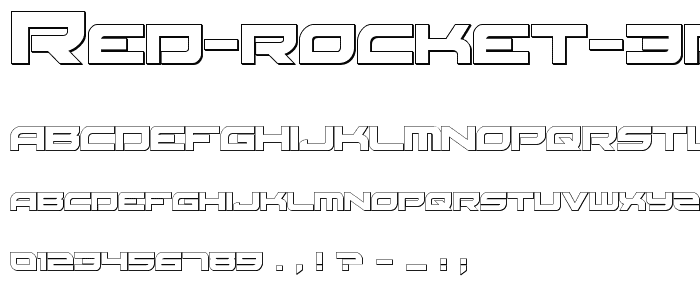 Red Rocket 3D Regular font