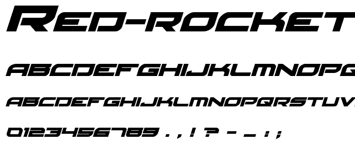 Red Rocket Expanded Italic font