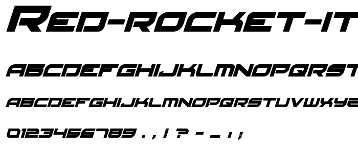 Red Rocket Italic font