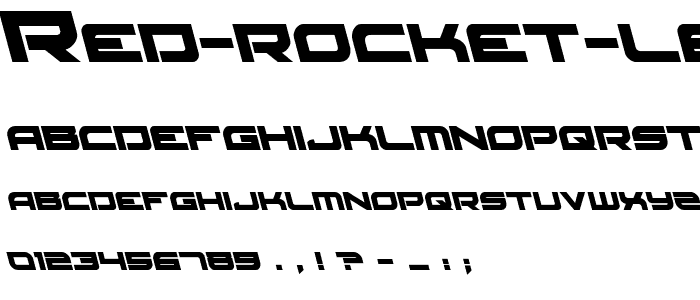 Red Rocket Leftalic font