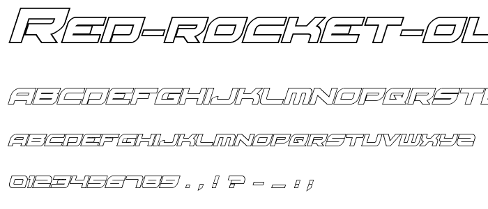 Red Rocket Outline Italic font