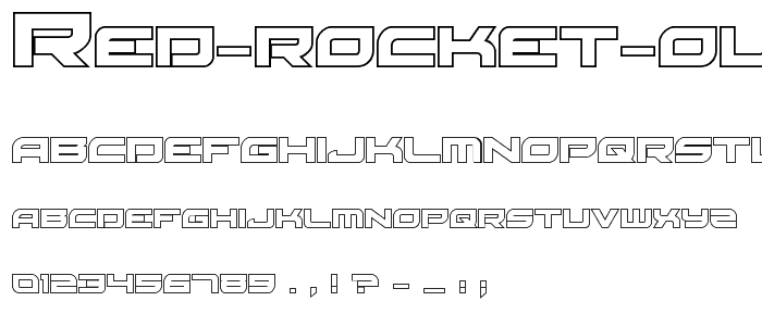 Red Rocket Outline Regular font