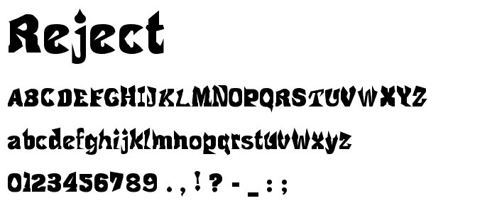 Reject font