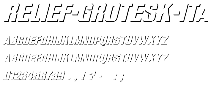 Relief Grotesk Italic font