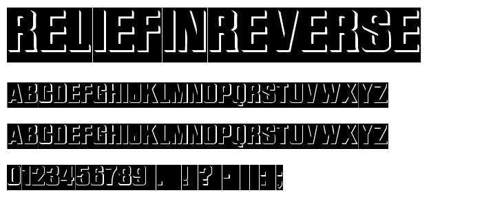 ReliefInReverse font