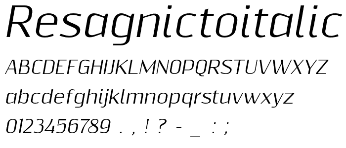 ResagnictoItalic font