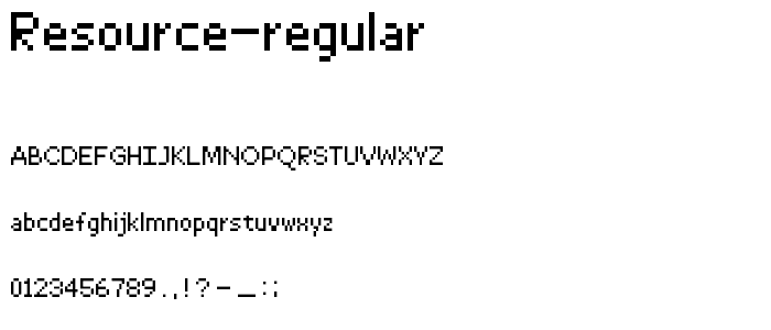 Resource Regular font
