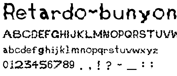 Retardo Bunyons font