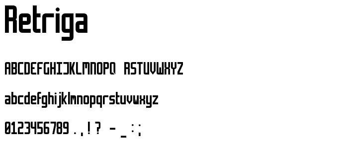 Retriga font