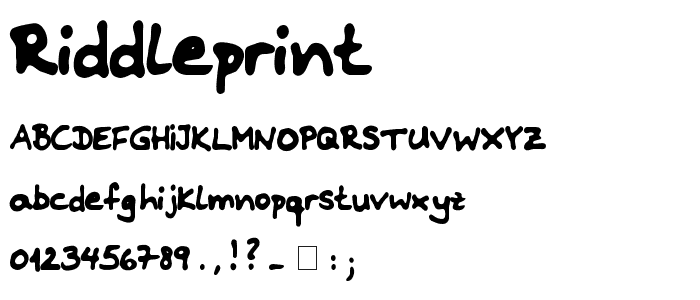Riddleprint font