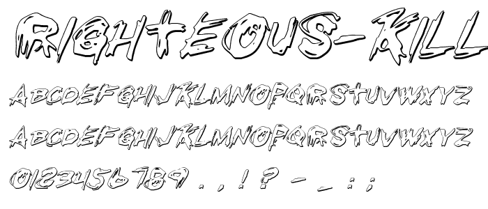 Righteous Kill Outline Italic font