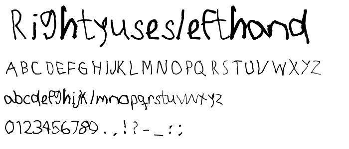 RightyUsesLeftHand font