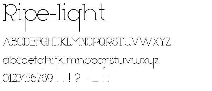 Ripe Light font