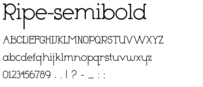 Ripe SemiBold font