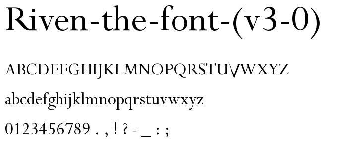 Riven The Font (v3 0) Font