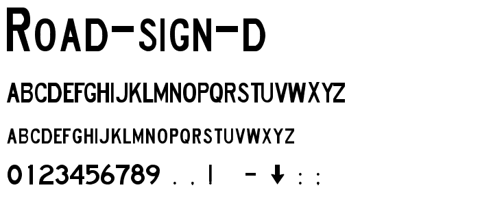 Road Sign D font