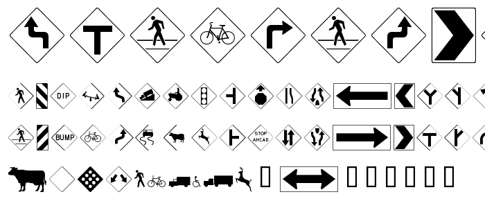 RoadWarningSign font