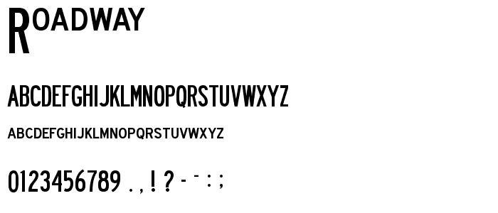 Roadway font