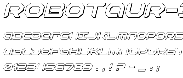 Robotaur 3D Italic font