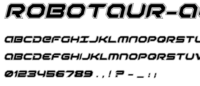 Robotaur Academy Italic font