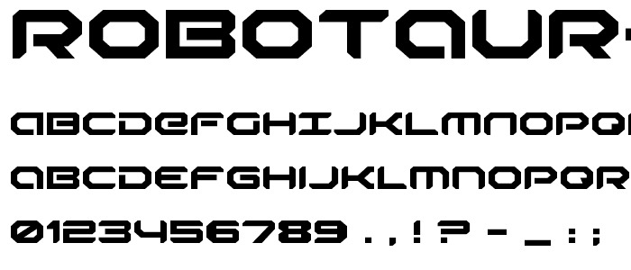 Robotaur Expanded font