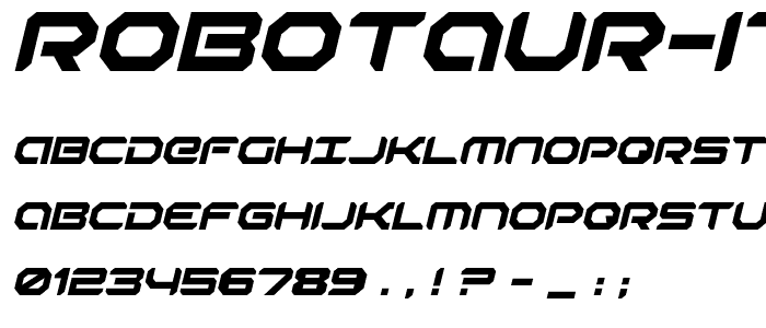 Robotaur Italic font