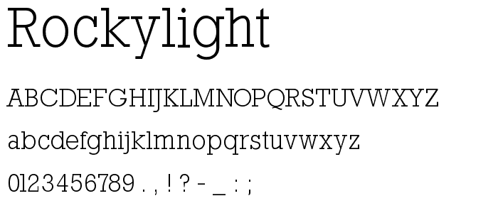 RockyLight font