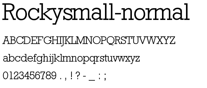 RockySmall Normal font