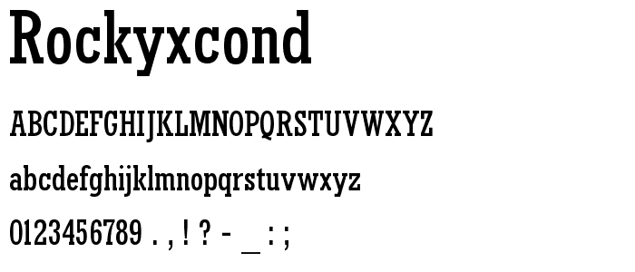 RockyXCond font