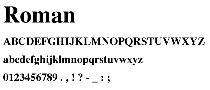 Roman font