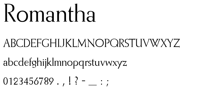 Romantha font