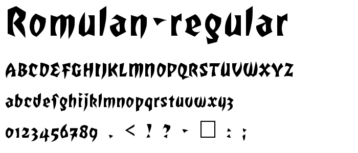 Romulan Regular font