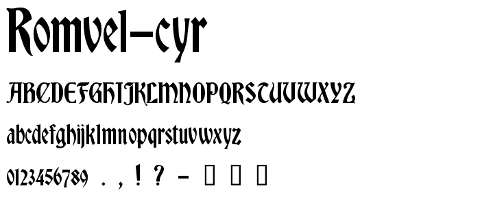 Romvel Cyr font