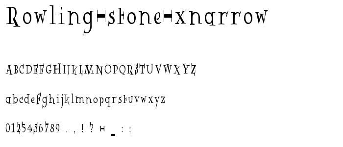 Rowling Stone XNarrow font