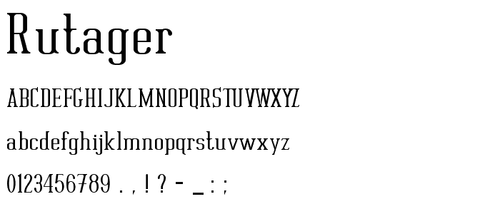 Rutager font