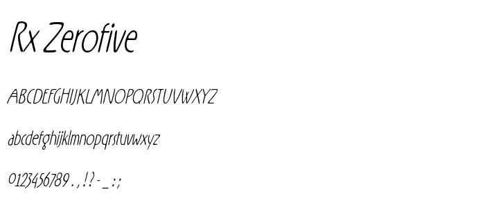 Rx-ZeroFive font