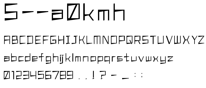 S A0kmh font